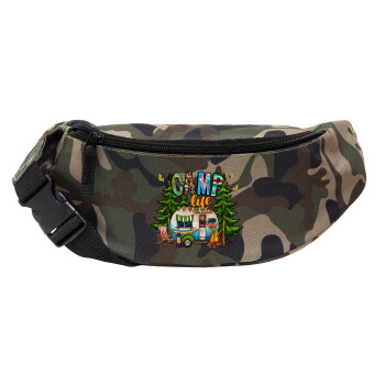 Camp Life, Unisex waist bag (banana) in Jungle camouflage color with 2 pockets