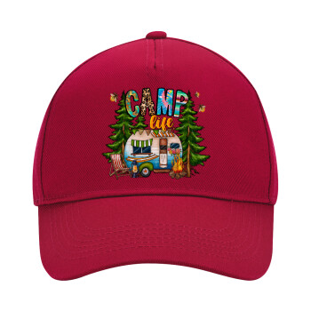 Camp Life, Adult Ultimate Hat RED, (100% COTTON DRILL, ADULT, UNISEX, ONE SIZE)