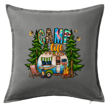 Camp Life, Sofa cushion Grey 50x50cm includes filling