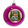 Purple Christmas tree ornament bauble 8cm