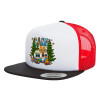 Καπέλο Ενηλίκων Foam Flat Snapback με Δίχτυ Μαύρο-Λευκό-Κόκκινο (POLYESTER, ΕΝΗΛΙΚΩΝ, UNISEX, ONE SIZE)