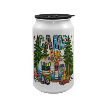 Camp Life, Κούπα ταξιδιού μεταλλική με καπάκι (tin-can) 500ml
