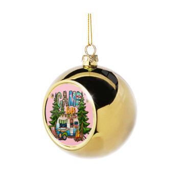 Camp Life, Golden Christmas tree ball ornament 8cm