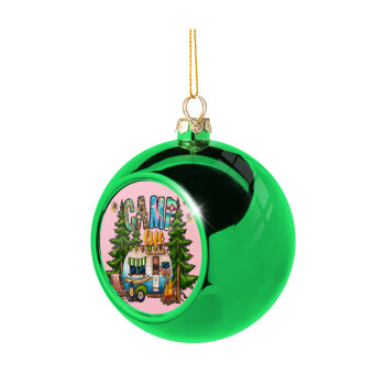 Camp Life, Green Christmas tree ornament ball 8cm