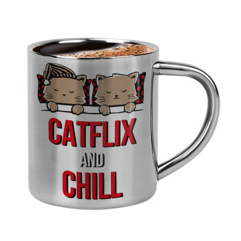 Catflix and Chill, Κουπάκι μεταλλικό διπλού τοιχώματος για espresso (220ml)