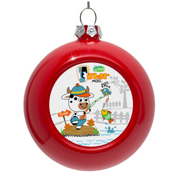 Kids Fisherman, Red Christmas tree ornament bauble 8cm