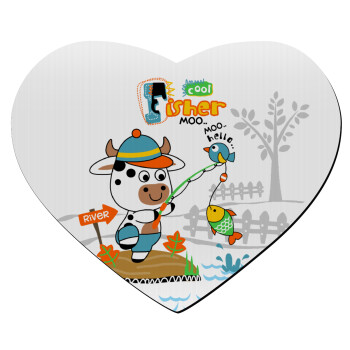 Kids Fisherman, Mousepad heart 23x20cm