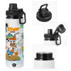 Metal water bottle with safety cap, aluminum 850ml