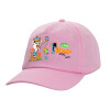 Casual children's baseball cap, 100% Cotton Twill, PINK (COTTON, CHILDREN'S, ONE SIZE)