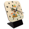 Quartz Table clock in natural wood (10cm)