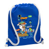 Backpack pouch GYMBAG Blue, with pocket (40x48cm) & thick cords