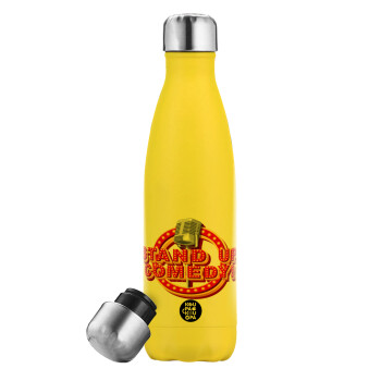 Stand up comedy, Yellow Stainless Steel Metallic Thermos, double-walled, 500ml