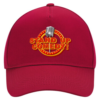 Stand up comedy, Adult Ultimate Hat RED, (100% COTTON DRILL, ADULT, UNISEX, ONE SIZE)