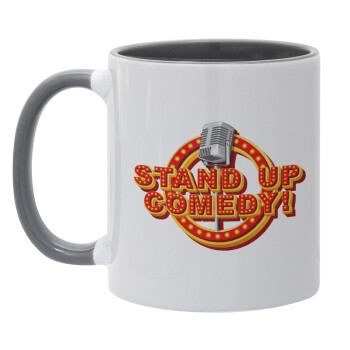 Stand up comedy, Mug colored grey, ceramic, 330ml
