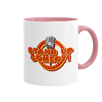 Stand up comedy, Κούπα χρωματιστή ροζ, κεραμική, 330ml