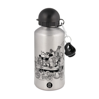 Mickey steamboat, Metallic water jug, Silver, aluminum 500ml