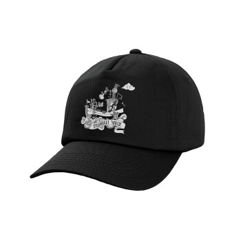 Mickey steamboat, Adult Baseball Cap, 100% Cotton, Black (COTTON, ADULT, UNISEX, ONE SIZE)