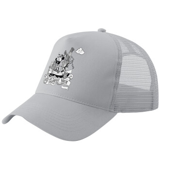 Mickey steamboat, Adult Structured Trucker Hat, with Mesh, GRAY (100% COTTON, ADULT, UNISEX, ONE SIZE)