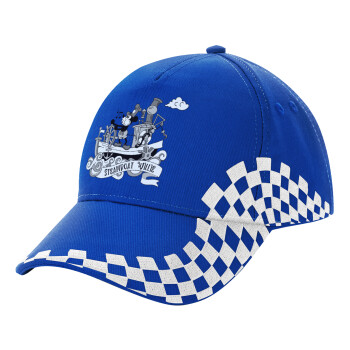 Mickey steamboat, Adult Ultimate BLUE RACING Cap, (100% COTTON DRILL, ADULT, UNISEX, ONE SIZE)