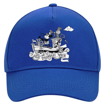 Mickey steamboat, Ultimate Adult Hat BLUE, (100% COTTON DRILL, ADULT, UNISEX, ONE SIZE)