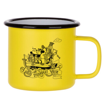 Mickey steamboat, Metallic enamel MATT Yellow cup 360ml