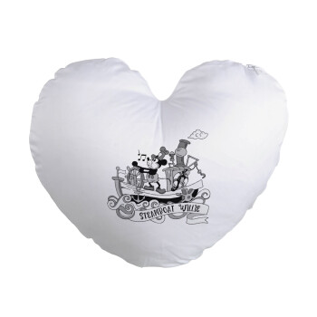 Mickey steamboat, Μαξιλάρι καναπέ καρδιά 40x40cm περιέχεται το  γέμισμα