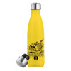 Yellow Stainless Steel Metallic Thermos, double-walled, 500ml