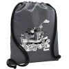 Backpack pouch GYMBAG GREY, with pocket (40x48cm) & thick cords