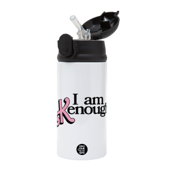 Barbie, i am Kenough, Children's hot water bottle, stainless steel, with safety straw, Black (360ml) BPA-FREE