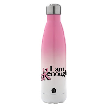 Barbie, i am Kenough, Metal mug thermos Pink/White (Stainless steel), double wall, 500ml