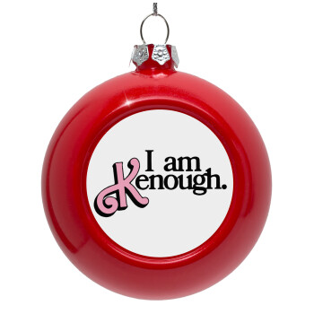 Barbie, i am Kenough, Red Christmas tree ornament bauble 8cm