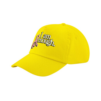 Barbie, i am Kenough, Child's Baseball Cap, 100% Cotton Twill, Yellow (COTTON, CHILD, UNISEX, ONE SIZE)