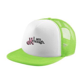 Barbie, i am Kenough, Adult Soft Trucker Hat with Mesh GREEN/WHITE (POLYESTER, ADULT, ONE SIZE)