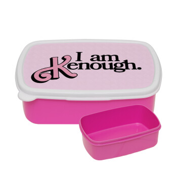 Barbie, i am Kenough, ΡΟΖ παιδικό δοχείο φαγητού (lunchbox) πλαστικό (BPA-FREE) Lunch Βox M18 x Π13 x Υ6cm