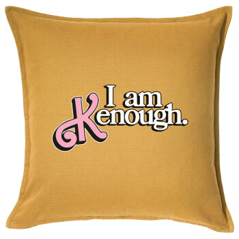 Barbie, i am Kenough, Μαξιλάρι καναπέ Κίτρινο 100% βαμβάκι, περιέχεται το γέμισμα (50x50cm)
