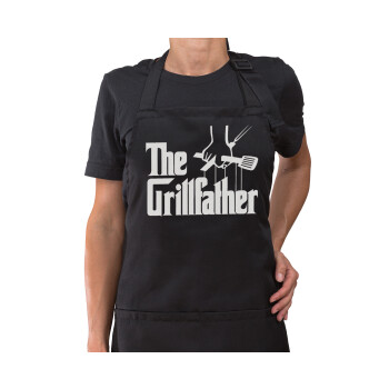 The Grill Father, Ποδιά μακρία Σεφ ολοσωμη με τσέπες Μαύρη (ΕΝΗΛΙΚΩΝ)