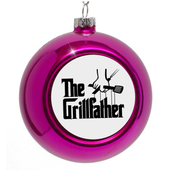 The Grill Father, Purple Christmas tree ornament bauble 8cm