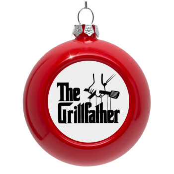 The Grill Father, Red Christmas tree ornament bauble 8cm