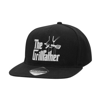 The Grill Father, Καπέλο Ενηλίκων Flat Snapback Μαύρο, (POLYESTER, ΕΝΗΛΙΚΩΝ, UNISEX, ONE SIZE)