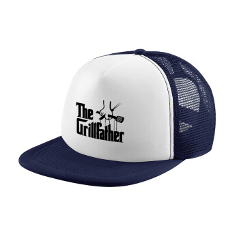 The Grill Father, Children's Soft Trucker Cap with Dark Blue/White Mesh (POLYESTER, CHILDREN, ONE SIZE)