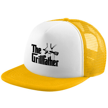 The Grill Father, Καπέλο Ενηλίκων Soft Trucker με Δίχτυ Κίτρινο/White (POLYESTER, ΕΝΗΛΙΚΩΝ, UNISEX, ONE SIZE)