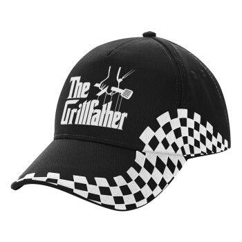 The Grill Father, Adult Ultimate BLACK RACING Cap, (100% COTTON DRILL, ADULT, UNISEX, ONE SIZE)