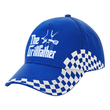 The Grill Father, Adult Ultimate BLUE RACING Cap, (100% COTTON DRILL, ADULT, UNISEX, ONE SIZE)