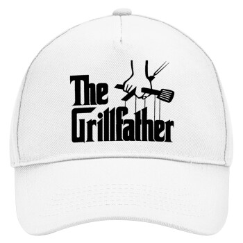 The Grill Father, Καπέλο Ενηλίκων Baseball, Drill, Λευκό (100% ΒΑΜΒΑΚΕΡΟ, ΕΝΗΛΙΚΩΝ, UNISEX, ONE SIZE)