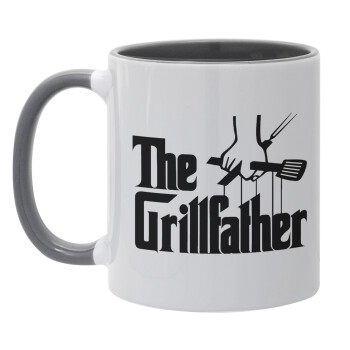 The Grill Father, Κούπα χρωματιστή γκρι, κεραμική, 330ml