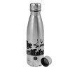 Metallic water bottle, stainless steel, 750ml