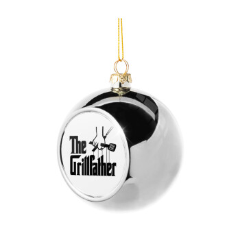 The Grill Father, Silver 8cm Christmas tree ball ornament