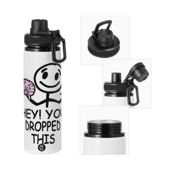 Hey! You dropped this, Metal water bottle with safety cap, aluminum 850ml