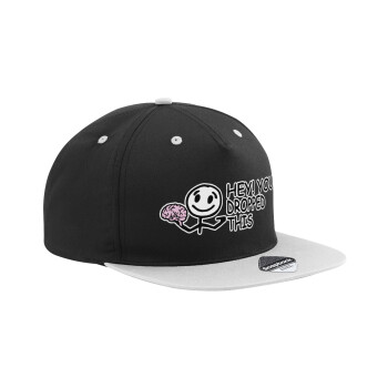 Hey! You dropped this, Καπέλο Ενηλίκων Flat Snapback Μαύρο/Γκρι, (100% ΒΑΜΒΑΚΕΡΟ TWILL, ΕΝΗΛΙΚΩΝ, UNISEX, ONE SIZE)