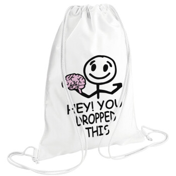 Hey! You dropped this, Backpack pouch GYMBAG white (28x40cm)